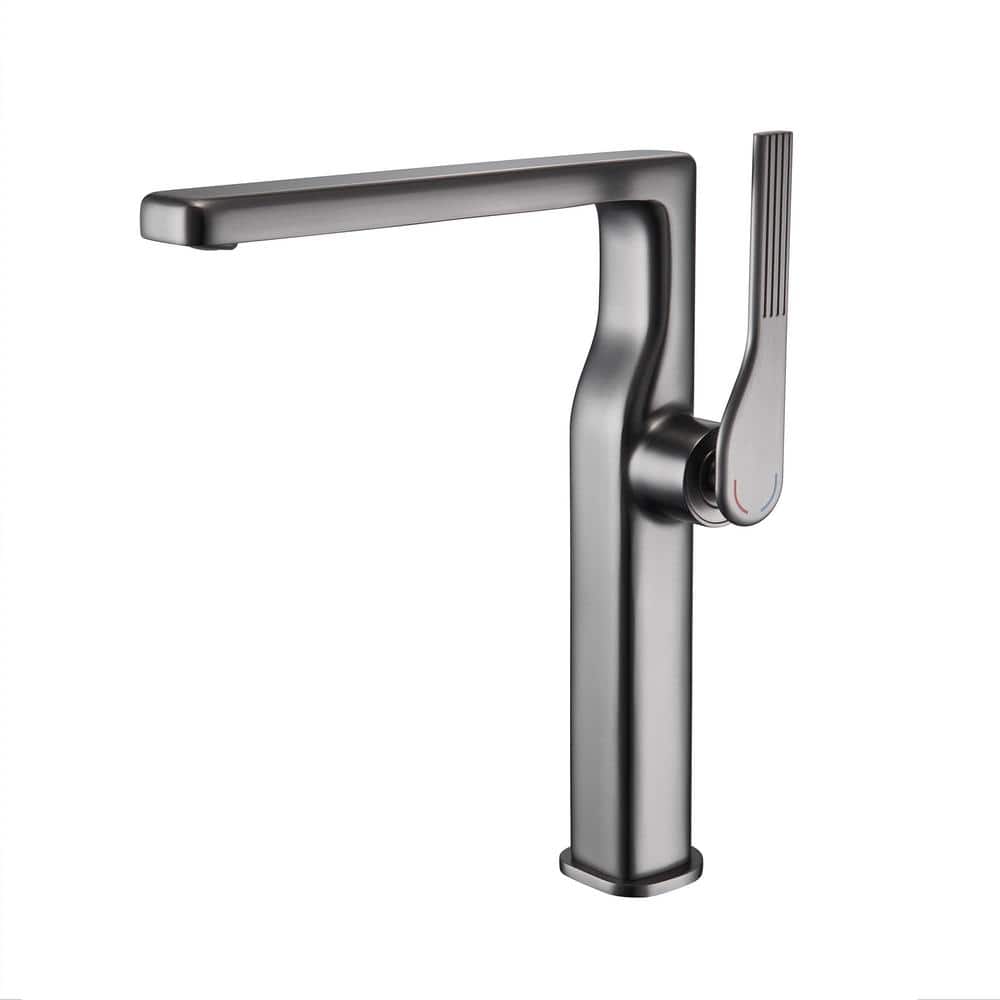 Single Handle Bathroom Vessel Sink Faucet Brass Single Hole High Tall Bathroom Faucets in Gray price history on PriceWatchPro