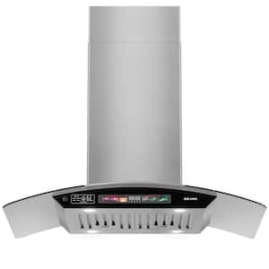 36 in. 900 CFM Ducted Island Range Hood in Stainless Steel with 4 Speed Exhaust Fan, Memory Mode, Adjustable Light