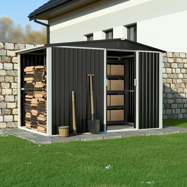 Aobabo Outdoor Metal Shed 10 ft. W x 6 ft. D Metal Shed with