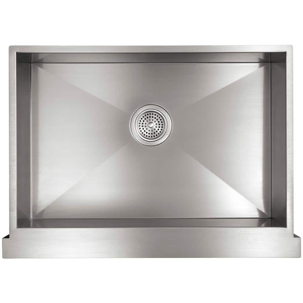 Stainless Steel Farmhouse Apron-Front Single Bowl Kitchen Sink