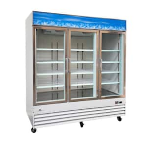 78.3 in. W 53 cu. ft. 3 Glass Doors Commercial Refrigerator Merchandiser in White