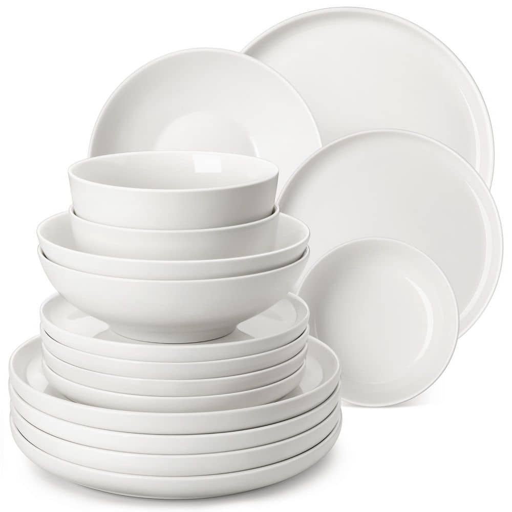 24-Piece White Porcelain Dinnerware Set Service for 6 Dinner Service Set Including Plates Cereal Bowls and Pasta Bowls price history on PriceWatchPro