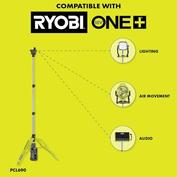 RYOBI Hybrid Tri-Power Tripod Light with ONE+ 18V Starter Kit with