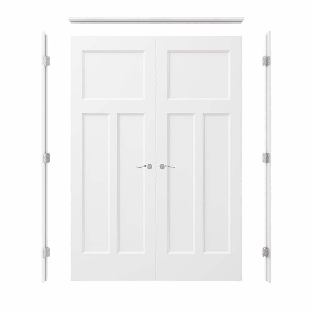 ARK DESIGN 56 in. x 80 in. 3-Panel T Shape Universal-Handed Painted ...