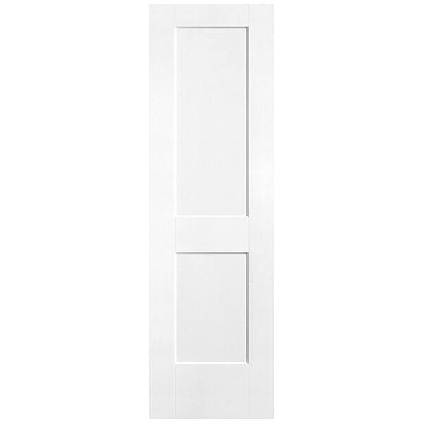 Masonite 24 in. x 80 in. 2-Panel Logan Single Bore Solid Core Ultra Pure White Molded Composite Interior Door Slab