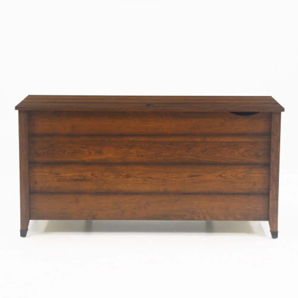 Rustic Washington Cherry Executive Workstation with Filing Cabinet