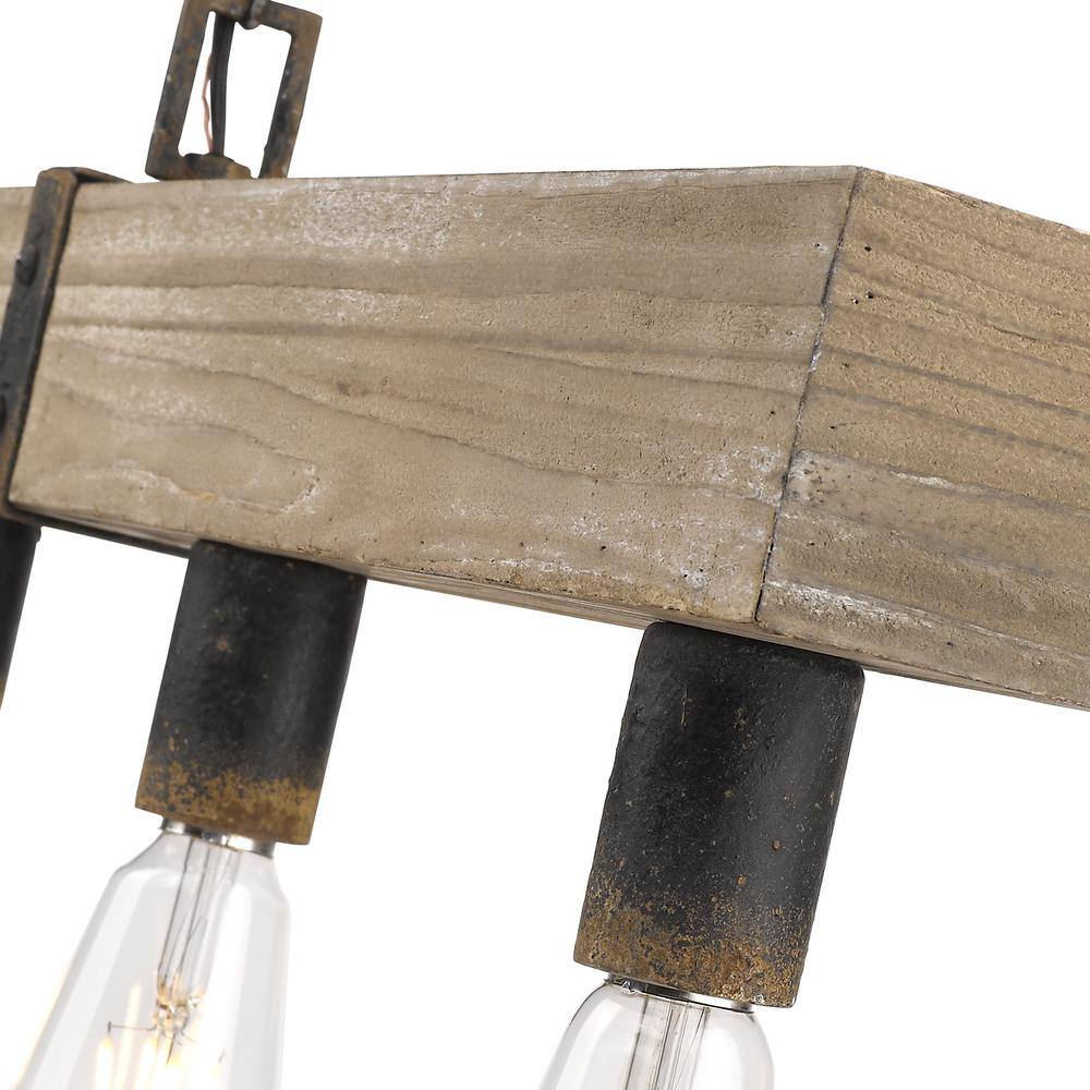 Golden Garrett Rustic Black Iron Linear Island Pendant