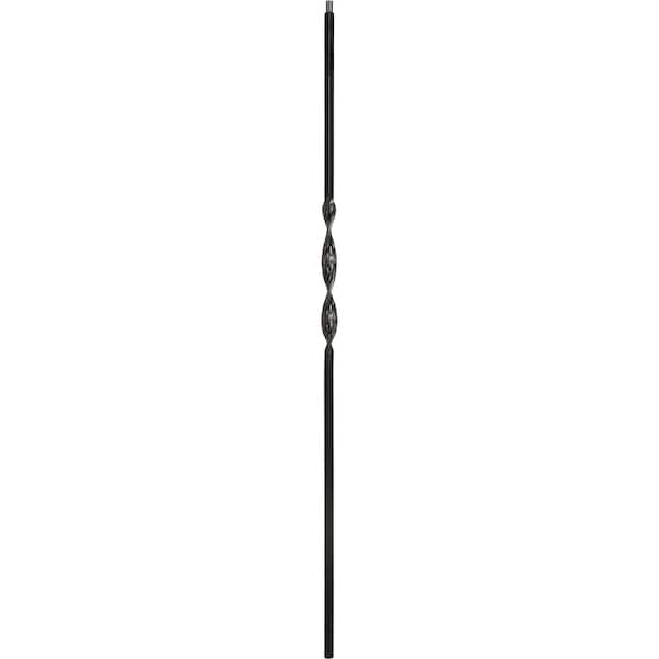 0.5 in. D x 0.5 in. W x 44 in. L Low Sheen Black Iron Baluster