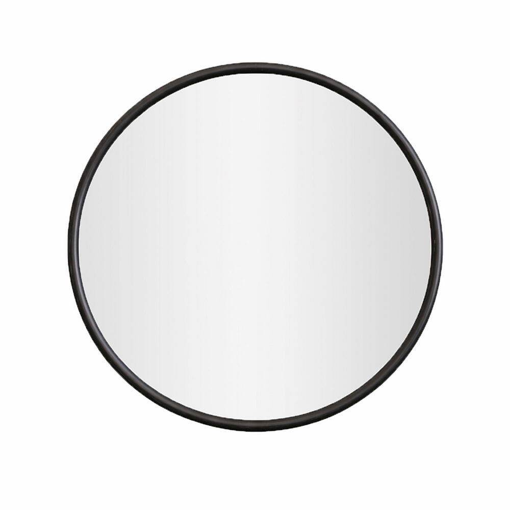 30 in. W x 30 in. H Round Solid Wood Framed Wall Bathroom Vanity Mirror in Matte Black with Brushed Silver Finish price history on PriceWatchPro