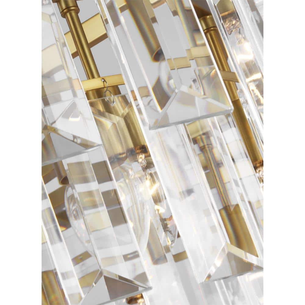 Elegant Burnished Brass and Crystal 16-Light Chandelier