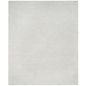 Ultimate Shag Silver/Ivory 8 ft. x 10 ft. Solid Area Rug