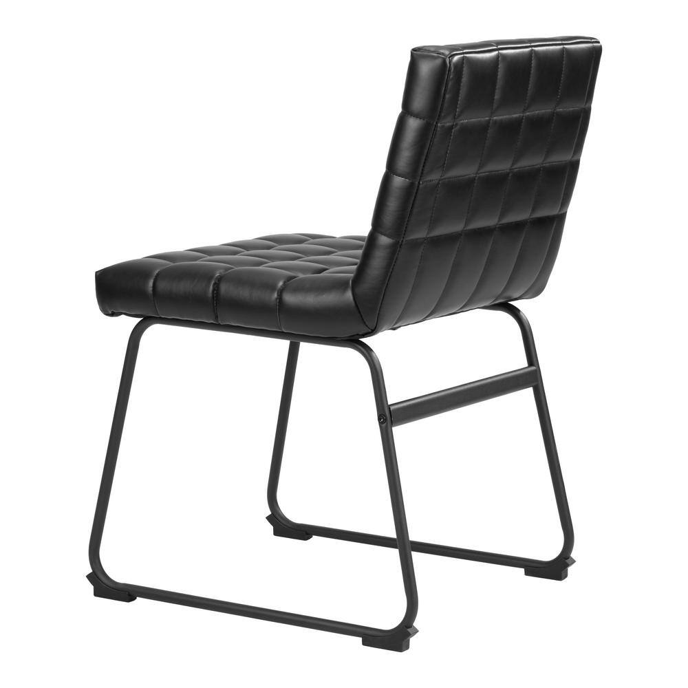 Pago Black Faux Leather Upholstered Side Chair Set
