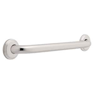 18 in. x 1-1/4 in. Concealed Screw ADA-Compliant Grab Bar with Decorative Flanges in Bright Stainless