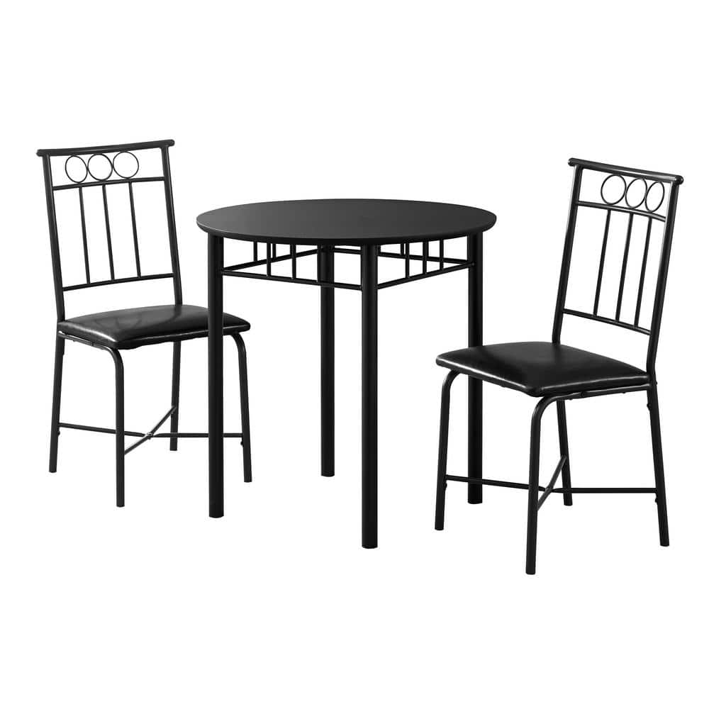 Black Metal 3-Piece Dining Set