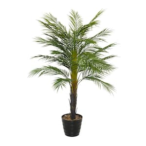 43 in. H Areca Palm Artificial Tree with Realistic Leaves and Black Melamine Pot