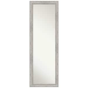 Angled Silver 17.25 in. x 51.25 in. Non-Beveled Modern Rectangle Wood Framed Full Length on the Door Mirror in Silver