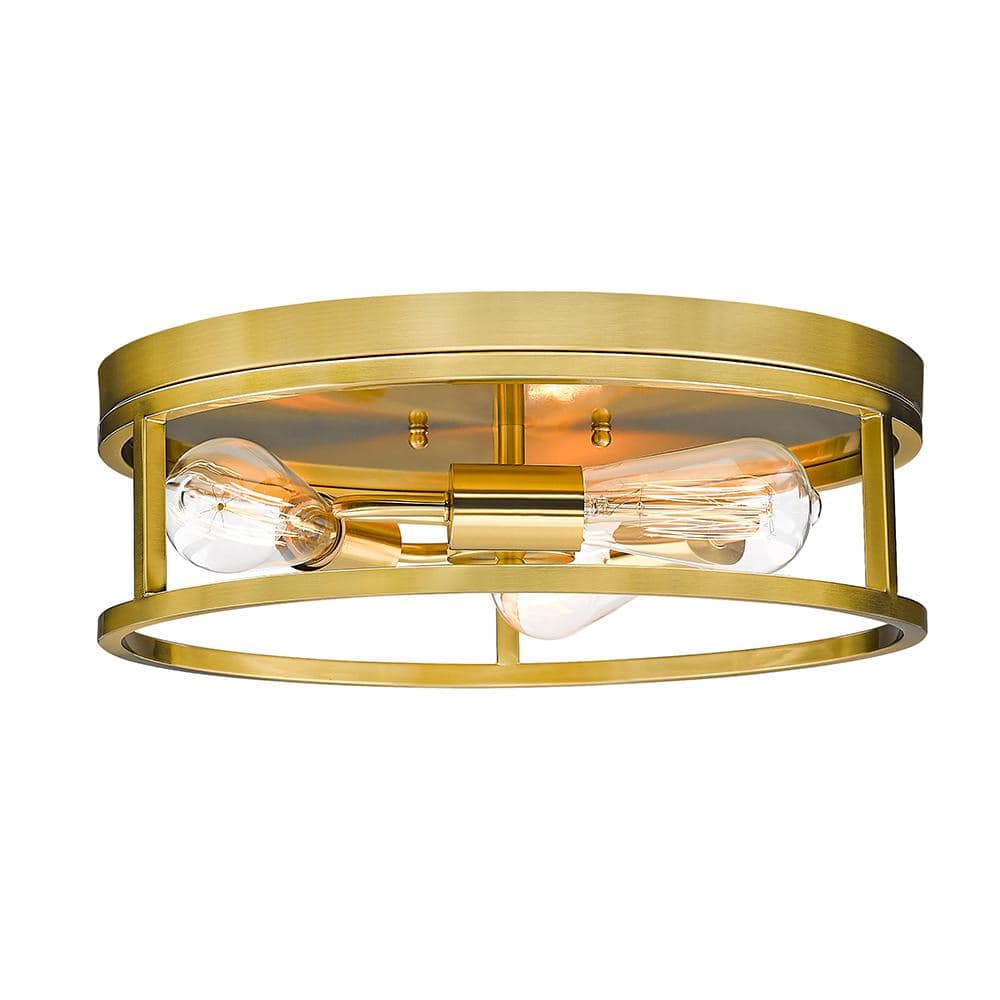 Aurora Gold Crystal 16" Drum Flush Mount Ceiling Light
