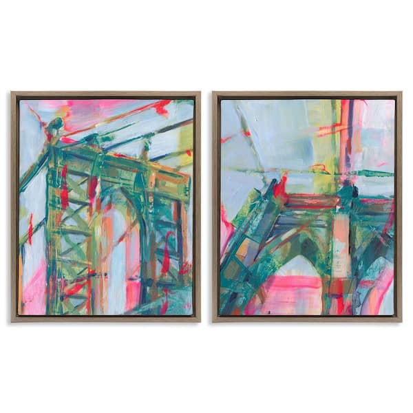 Bridge Arches Abstractions by Ethan Harper 2 Pieces Brown Floater Frame Abstract Graphic Art Print 31 in. x 25 in.