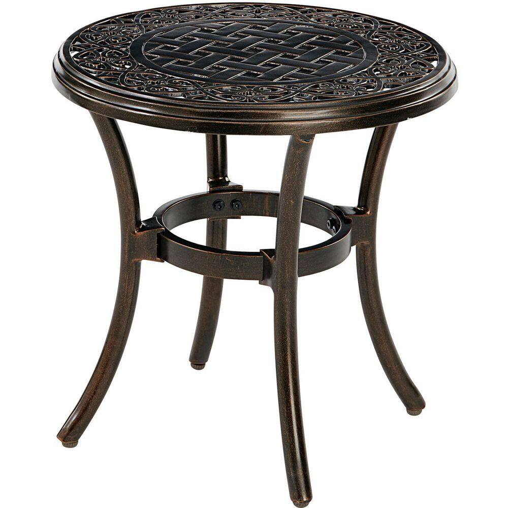 Hanover Traditions 18 in. Round Cast Aluminum Side Table
