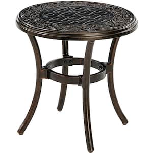 Traditions 18 in. Round Cast Aluminum Side Table