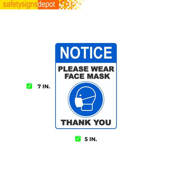 5 Packs 8" Window Glass Or Floor Signage Public No Details about   Face Mask Required Sign 