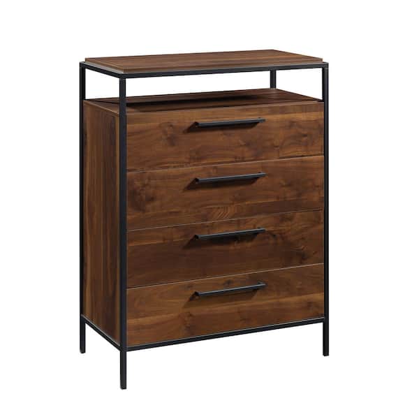 SAUDER Nova Loft 4-Drawer Gr and Walnut Chest of Drawers 44.134 in. x 32.992 in. x 17.244 in.