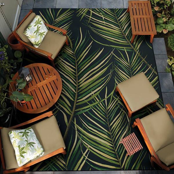 Couristan Dolce Bamboo Forest Cool Onyx, Bamboo Outdoor Rug