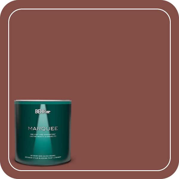 BEHR MARQUEE 1 qt. #ECC-36-3 Red Bluff Semi-Gloss Enamel Interior Paint & Primer