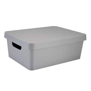 Medium Vinto Storage Box with Lid in Grey