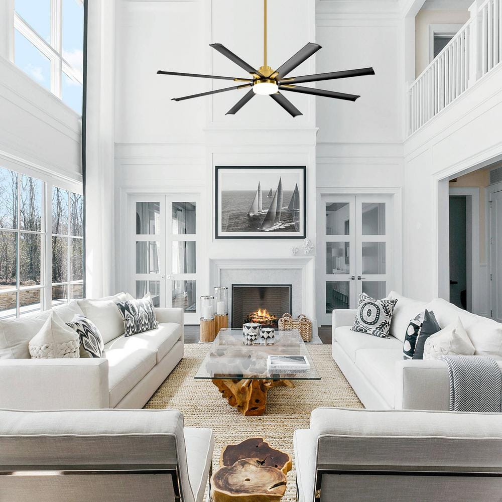 Vincent 72'' Black and Gold Aluminum Ceiling Fan with Remote