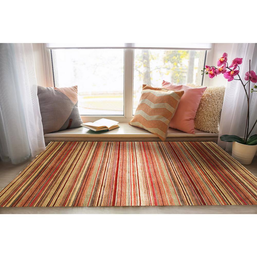 Multicolored 9 ft. x 12 ft. Handmade Wool Transitional Lori Toni Area Rug product image for price tracking