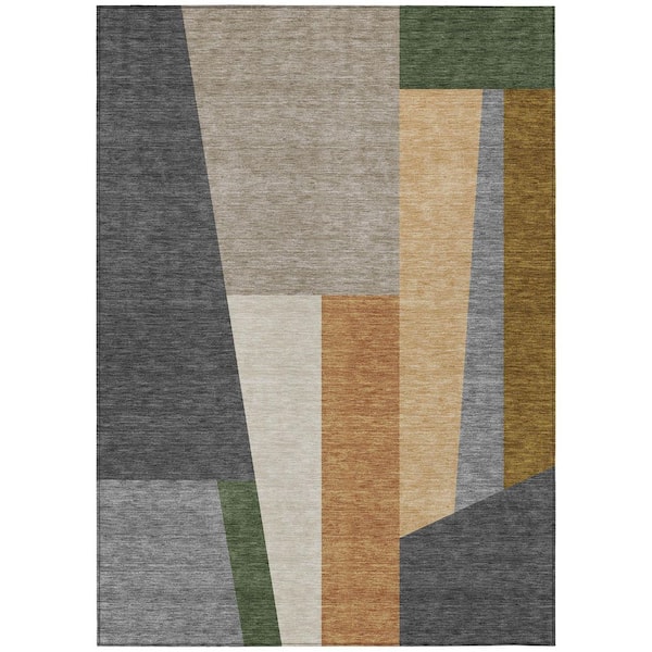 Chantille Machine Washable Indoor/Outdoor Abstract ACN2446 Gray 8 ft. x 10 ft. Area Rug