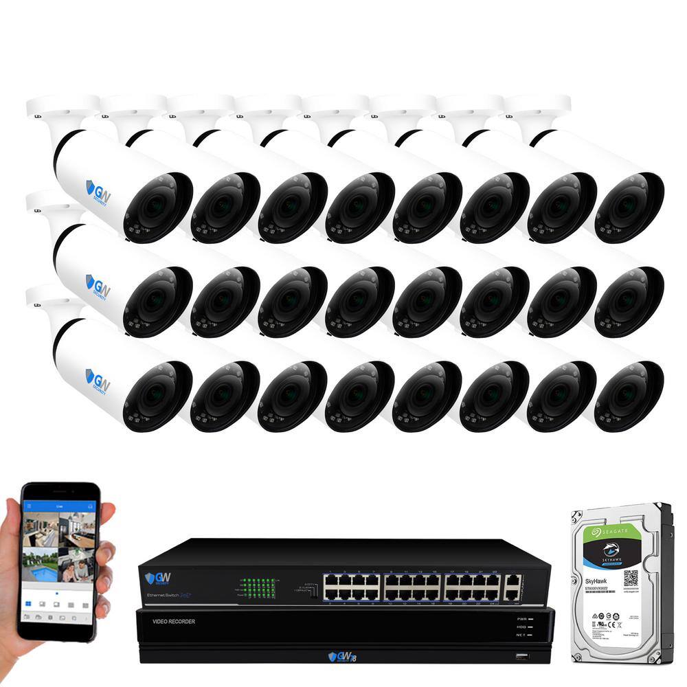 GW Security GW Security 32Channel 3840p 8MP 4K with NVR 8TB Smart Security Camera System With