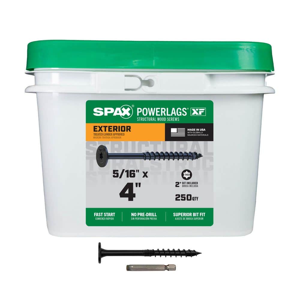 5/16 in. x 4 in. Black Powerlags XF Exterior T40 T-Star Pancake Head Structural Wood Lag Screws (250 pcs) price history on PriceWatchPro