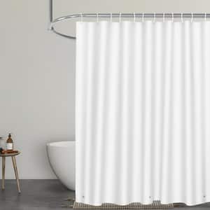Raystar PEVA 72 in x 72 in White Waterproof Shower Curtain Liner with 12 Shower Curtain Hooks