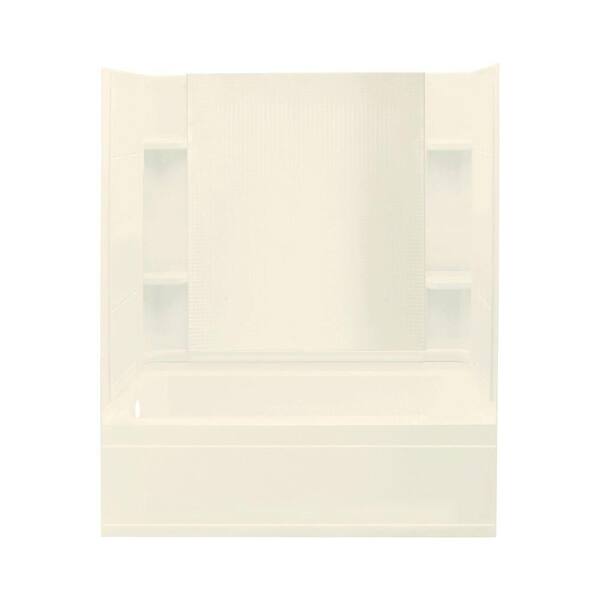 STERLING Accord 33-1/4 in. x 60 in. x 75-1/4 in. Bath and Shower Kit with Left-Hand Drain in Biscuit