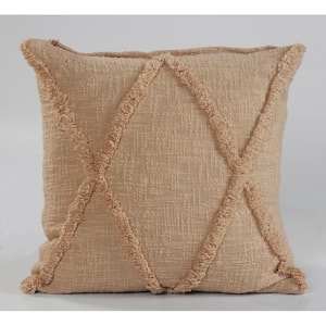 Rhea Criss Cross Frappe Solid Hypoallergenic Polyester 18 in. x 18 in. Indoor Throw Pillow