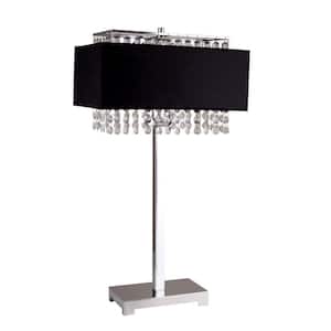 27.5 in. Silver Standard Light Bulb Bedside Table Lamp