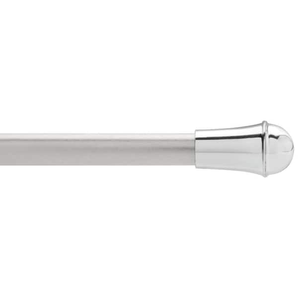28 in.-48 in. Single Cafe Curtain Rod in Satin Nickel
