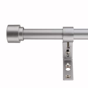 Cylinder Cap 18 in. - 36 in. Adjustable Curtain Rod 3/4 in. in Antique Silver with Finial