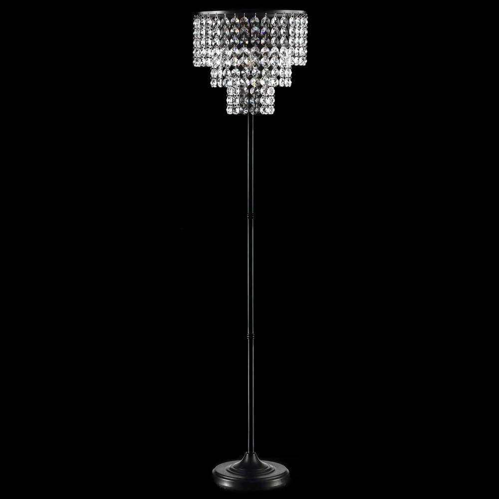 Juliette 60" Bronze Crystal Transitional Glam Floor Lamp