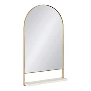 Chadwin 34.25 in. x 20 in. Modern Arch Gold Framed Decorative Wall Mirror