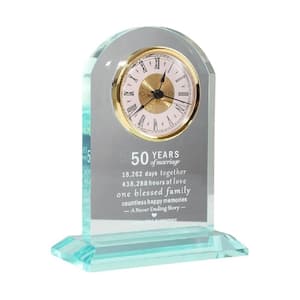50th Golden Wedding Anniversary Quartz Table Clock Gifts, 50 Years of Marriage Decoration Gift for Parents Couple