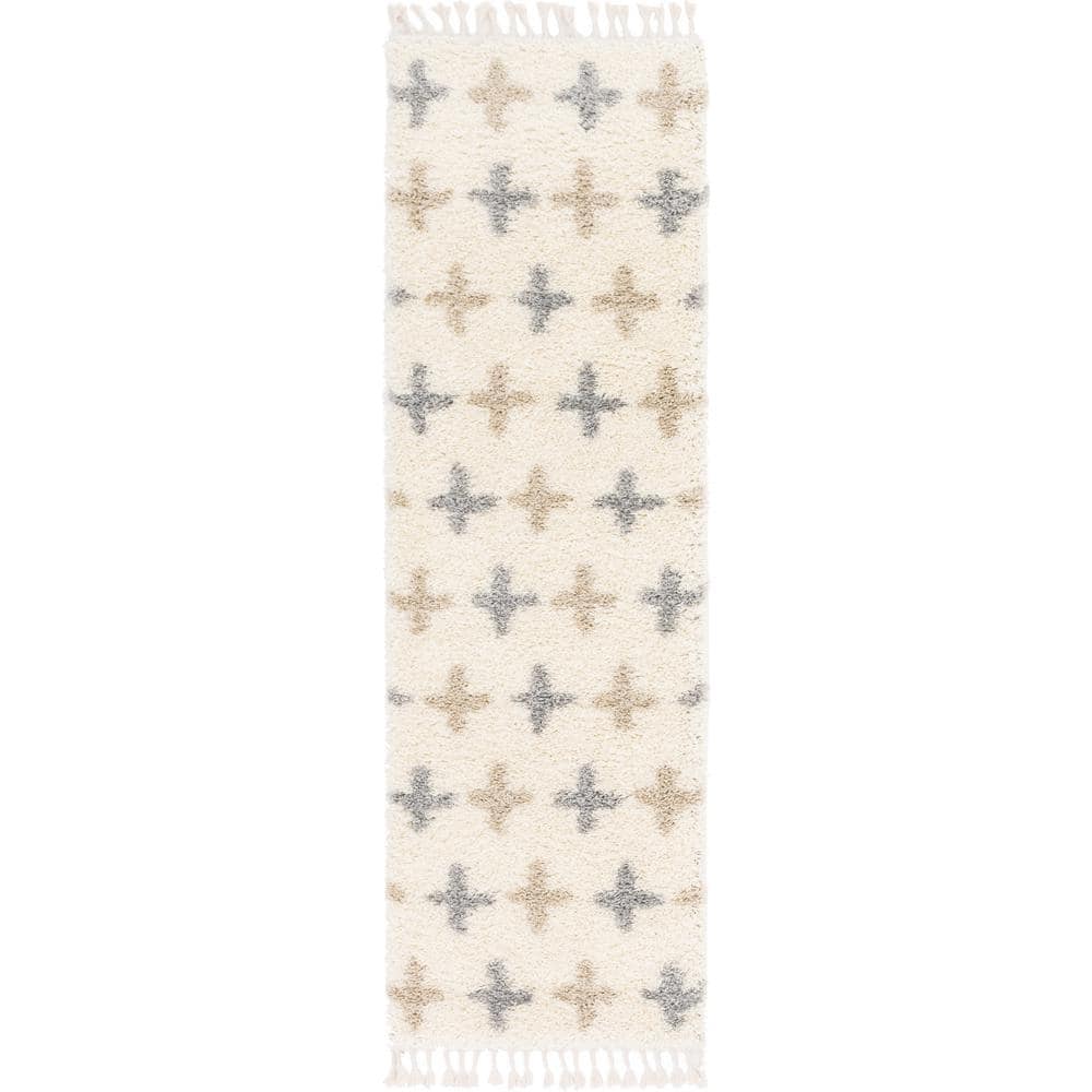 Hygge Shag Positive Ivory 2 ft. 7 in. x 8 ft. 2 in. Runner Rug price history on PriceWatchPro