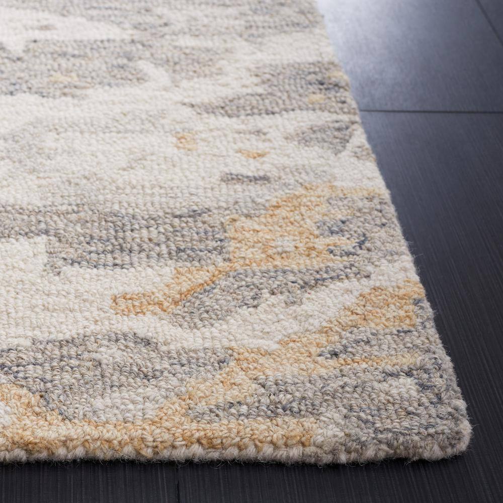 Handmade Abstract Gray Wool Area Rug 5' x 8' - Tufted & Non-Slip