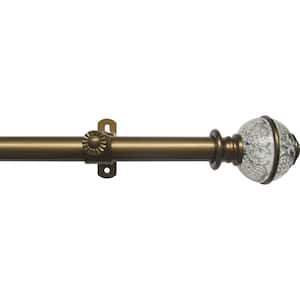 Camino Lancaster 28 in. - 48 in. Adjustable 3/4 in. Single Curtain Rod in Antique Gold Lancaster Finials