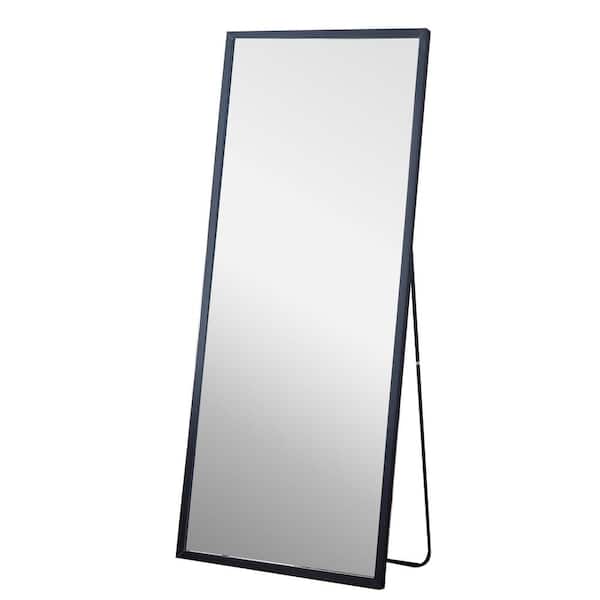 Unbranded 31.5 in. W x 71 in. H Rectangle Solid Wood Frame Full-length Mirror in Black