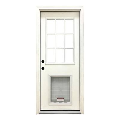 exterior door with built in pet door home depot