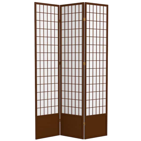 Oriental Furniture 7 ft. Walnut 3-Panel Room Divider
