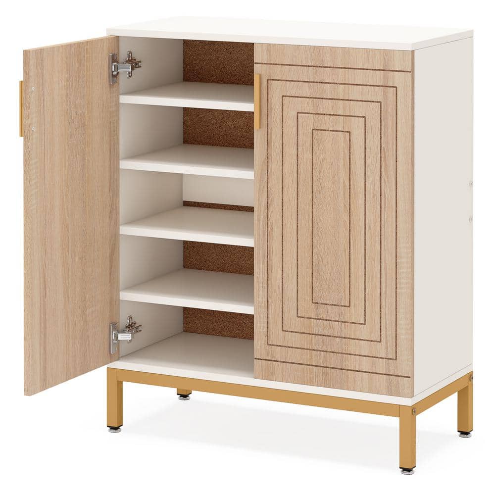 Golden Oak Accent Cabinet with 2-Mesh Doors